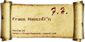 Frass Hasszán névjegykártya